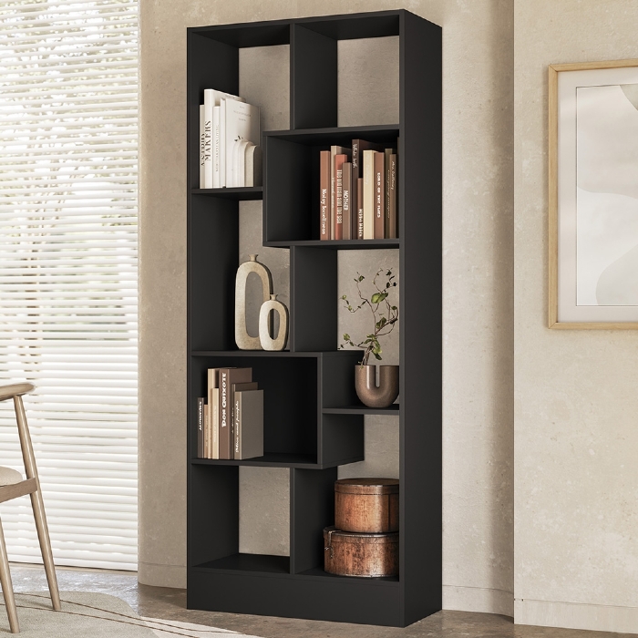 Estante Livreiro 73cm Com Nichos Dora Preto Z49 - Mpozenato