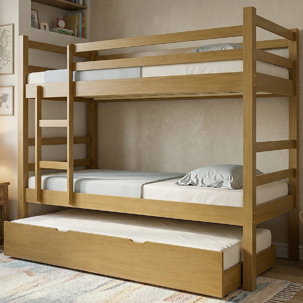 Cama Treliche Solteiro 188x88cm Com Escada Fixa Luca Imbuia B11 - Mpozenato