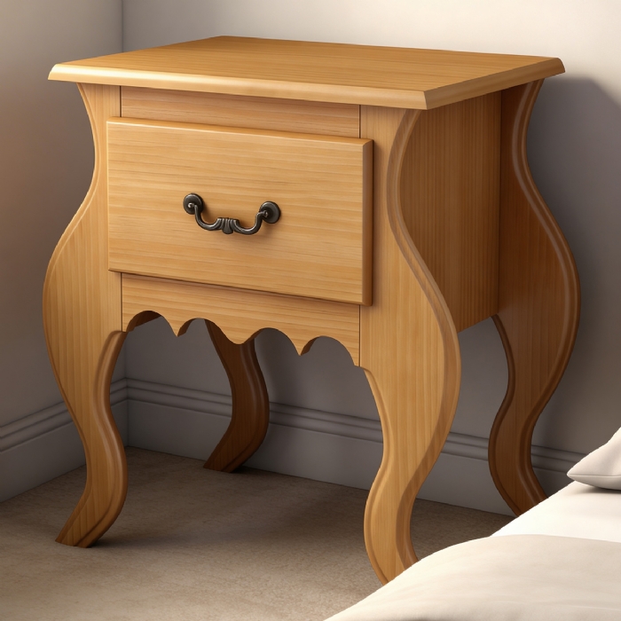 Mesa de Cabeceira Quarto 50cm 1 Gaveta Madeira Maciça Grix Mel B11 - Mpozenato