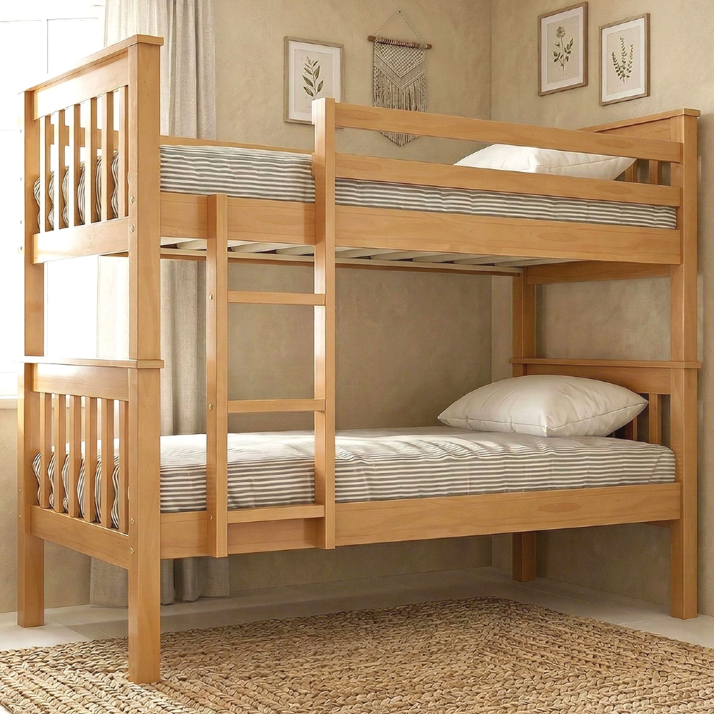 Cama Beliche Solteiro 188x88cm Com Escada Fixa Noan Mel B11 - Mpozenato