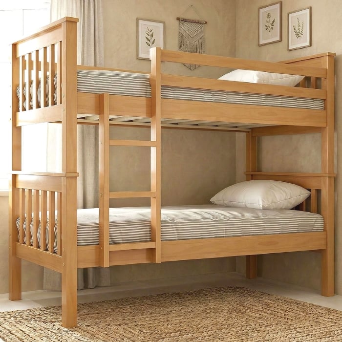 Cama Beliche Solteiro 188x88cm Com Escada Fixa Noan Mel B11 - Mpozenato
