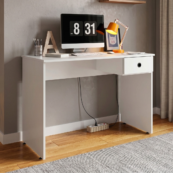 Mesa para Computador Notebook Escrivaninha 101cm Dubai L03 Branco - Mpozenato