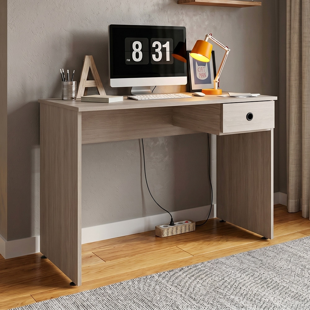 Mesa para Computador Notebook Escrivaninha 101cm Dubai L03 Carvalho Bruma - Mpozenato