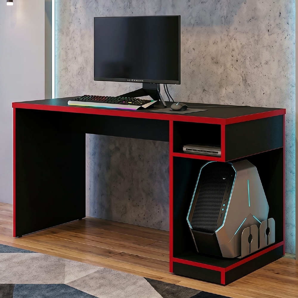 Mesa Para Computador Notebook Gamer X Preto/Vermelho - Fit Mobel