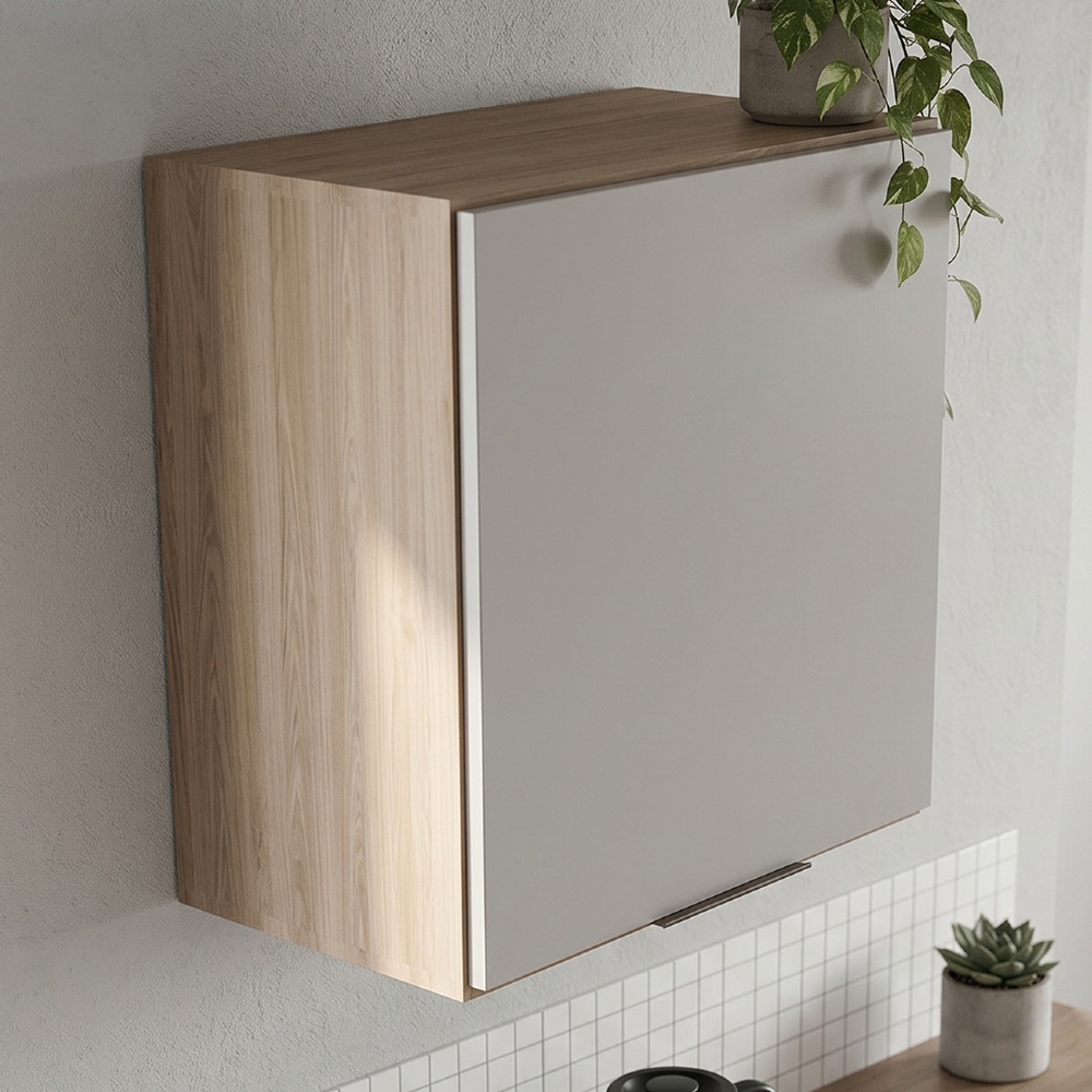 Armário de Cozinha Aéreo 58cm Grace Carvalho Oak/Off White Z44 - Mpozenato