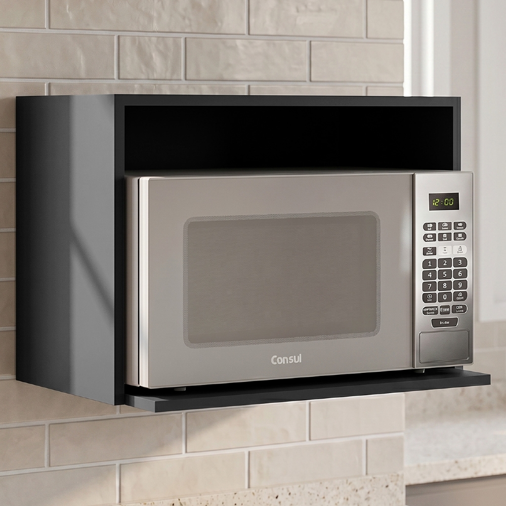 Suporte Micro-ondas Forno 58cm Aéreo Grafite Z44            - Mpozenato