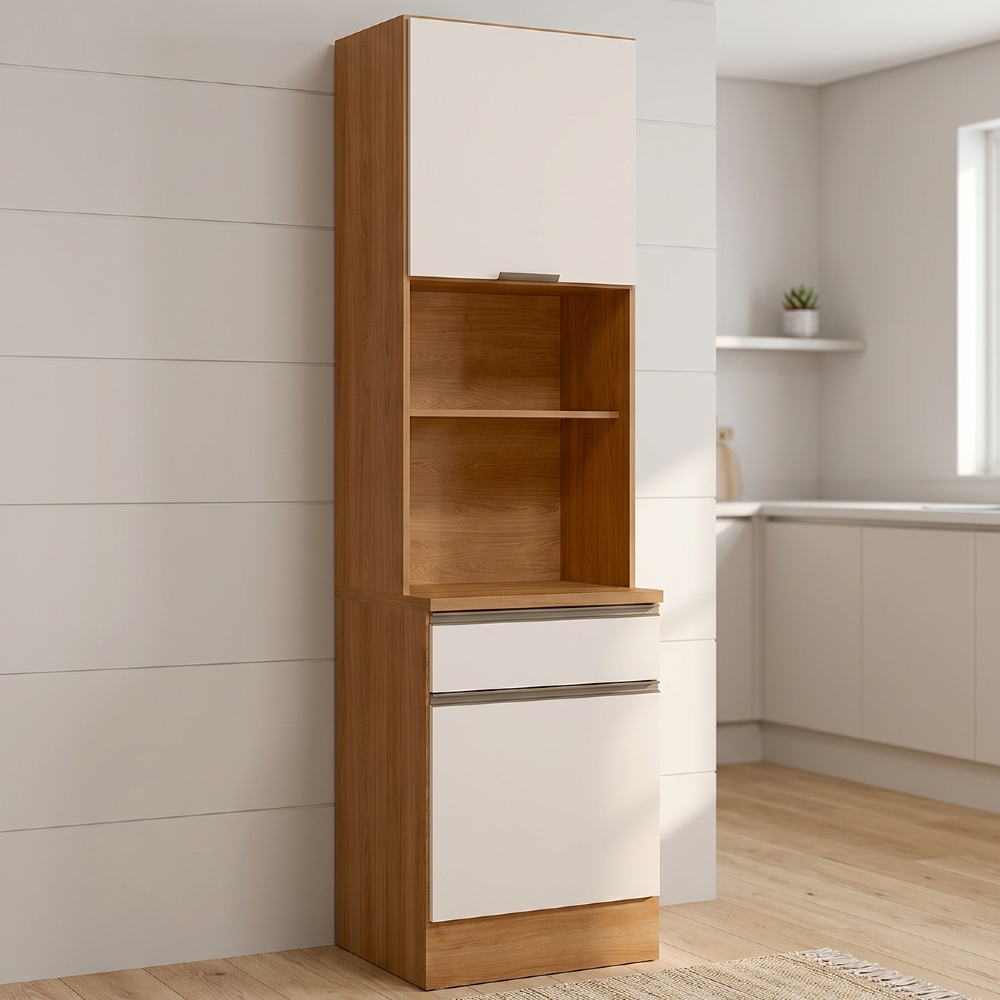Paneleiro Cozinha Torre Quente Grace Carvalho Oak/Off White Z44 - Mpozenato