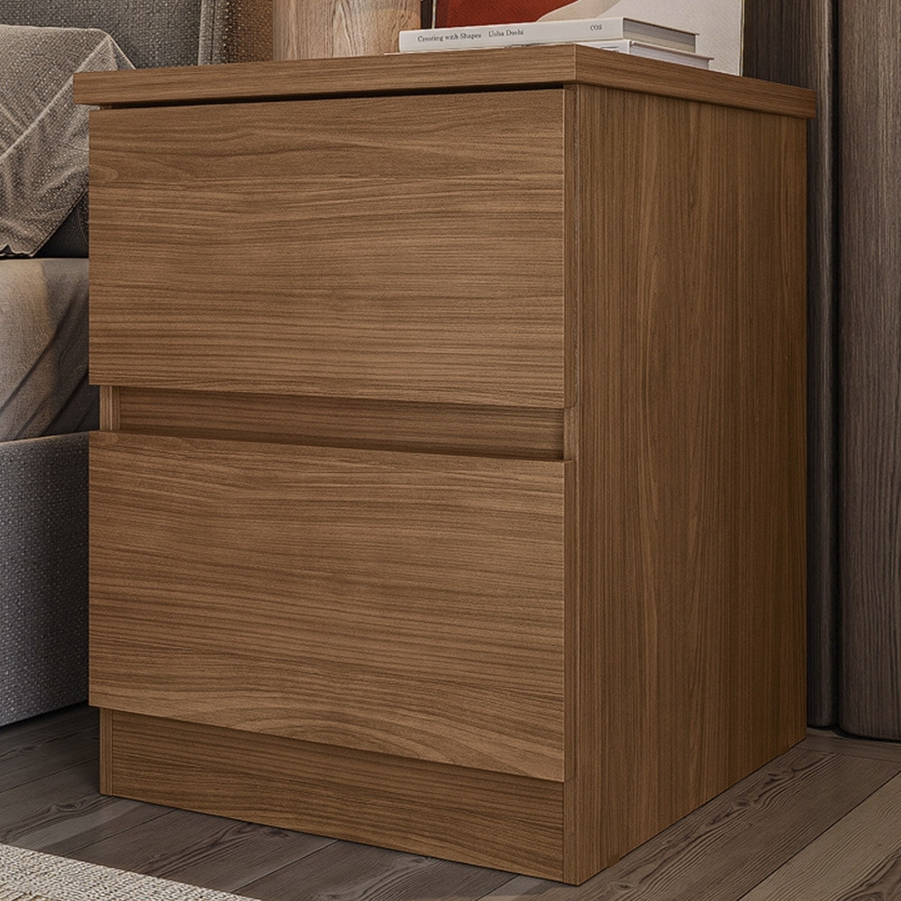 Mesa Cabeceira Quarto 47cm 2 Gavetas Zari Jatobá S01 - Mpozenato