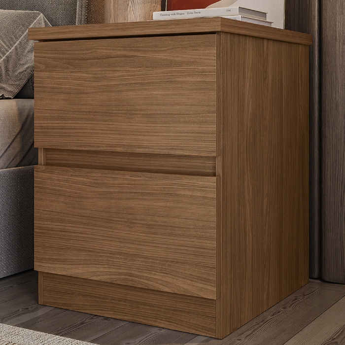 Mesa Cabeceira Quarto 47cm 2 Gavetas Zari Jatobá S01 - Mpozenato