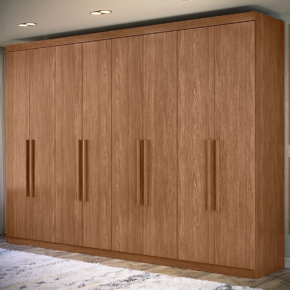 Guarda Roupa Casal 239cm 8 Portas 4 Gavetas Vortex Jatobá S01 - Mpozenato