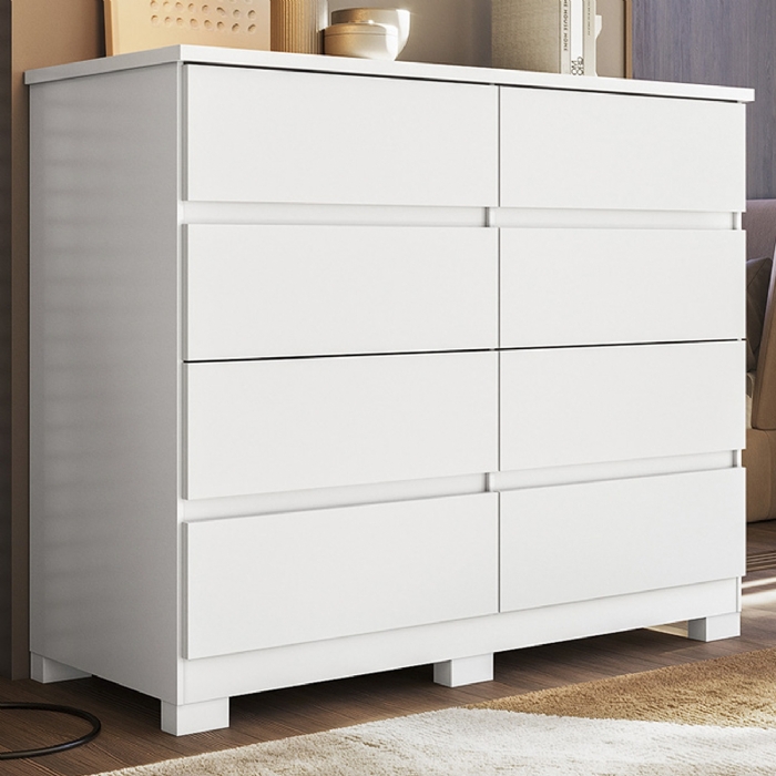 Cômoda Quarto 136cm 8 Gavetas Morin Branco S01 - Mpozenato