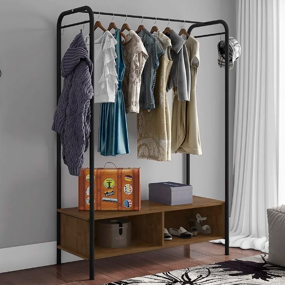 Guarda Roupa Casal Closet Milão Preto/Demolição - Artefamol