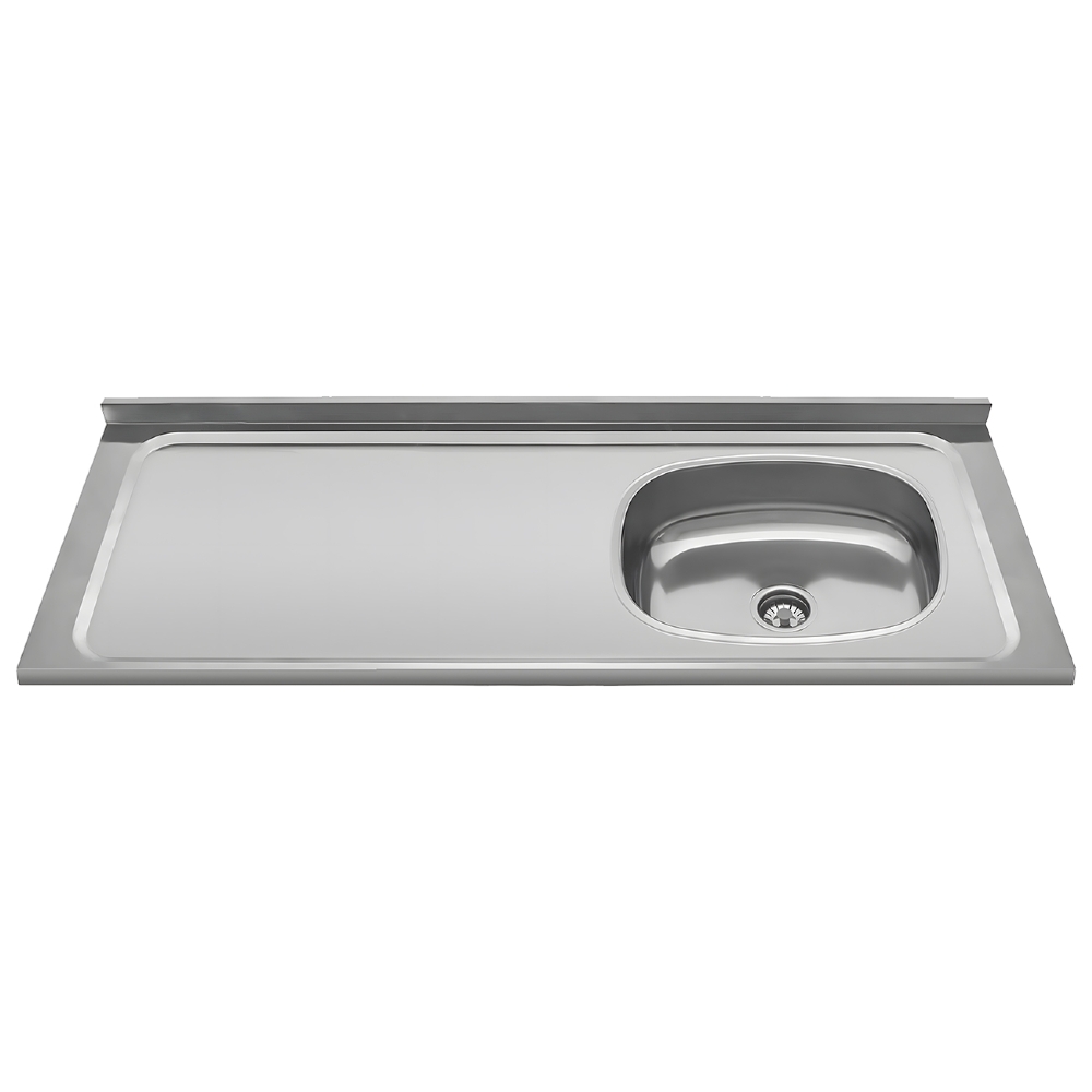 Pia de Cozinha com Cuba Deslocada Direita Ávila 120cm Aço Inox G01 - Mpozenato