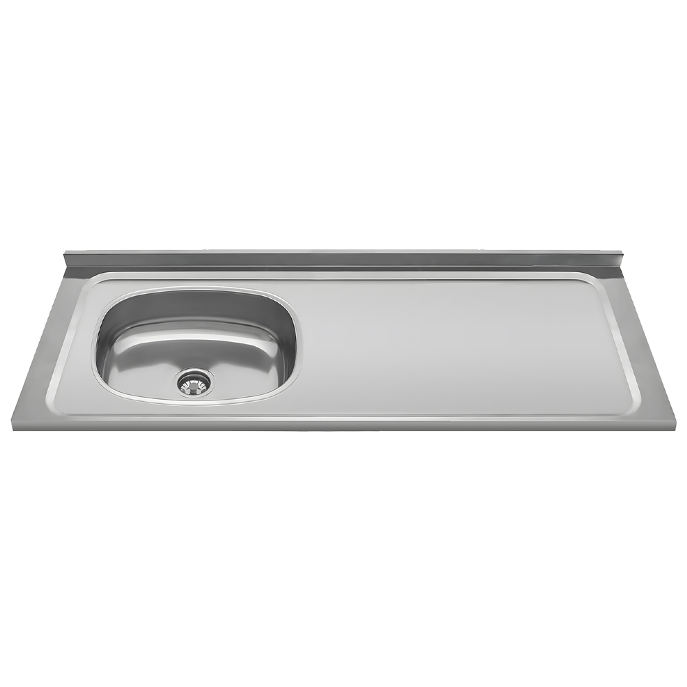Pia de Cozinha com Cuba Deslocada Esquerda Ávila 120cm Aço Inox G01 - Mpozenato
