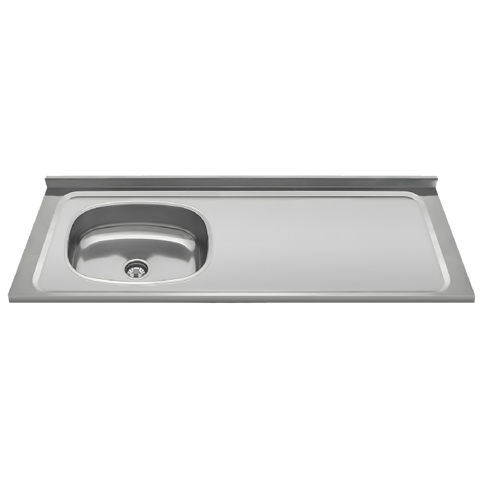Pia de Cozinha com Cuba Deslocada Esquerda Ávila 120cm Aço Inox G01 - Mpozenato
