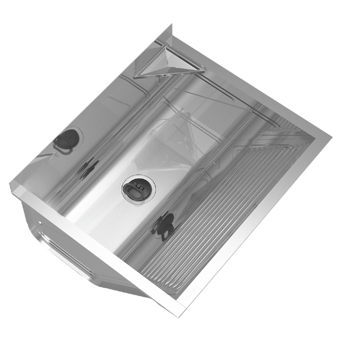 Tanque de Lavar Roupa 48L Inox com Suporte Lavanderia G01 - Mpozenato