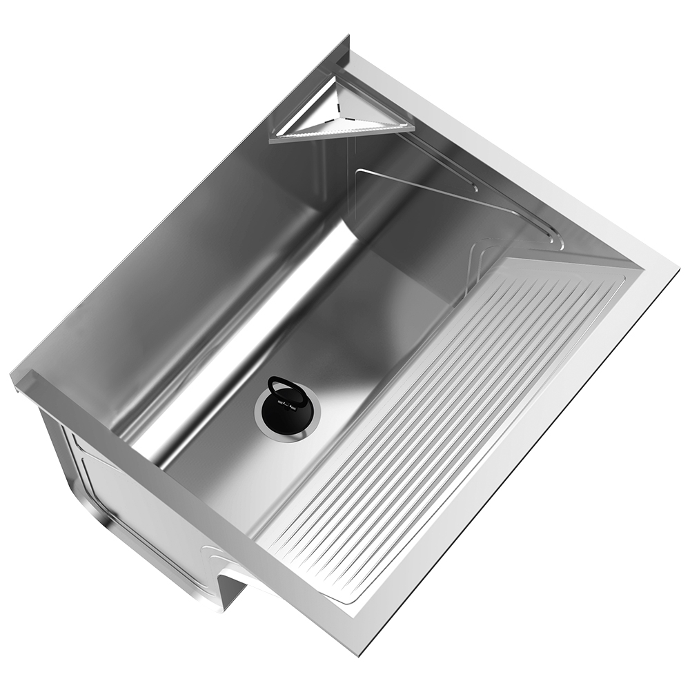 Tanque de Lavar Roupa 68L Inox com Suporte Lavanderia G01 - Mpozenato