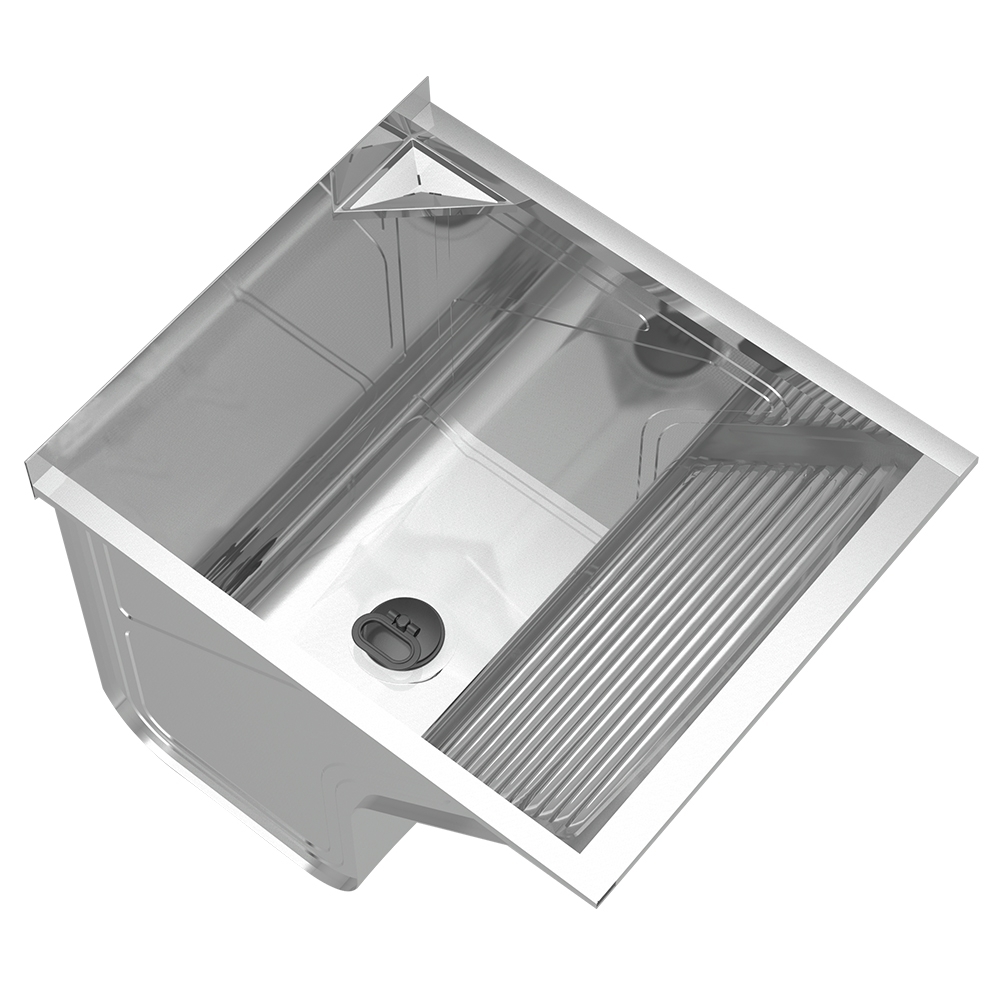 Tanque de Lavar Roupa 46L Inox Mini com Suporte Lavanderia G01 - Mpozenato