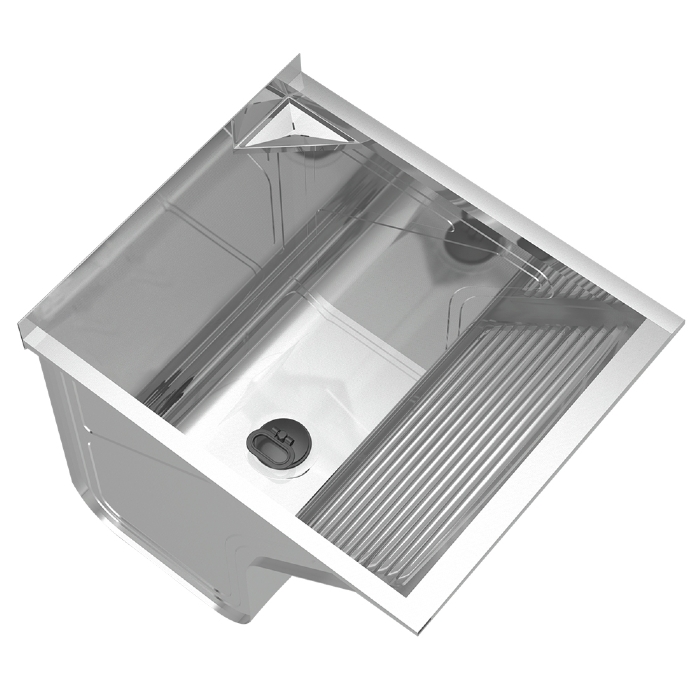 Tanque de Lavar Roupa 46L Inox Mini com Suporte Lavanderia G01 - Mpozenato