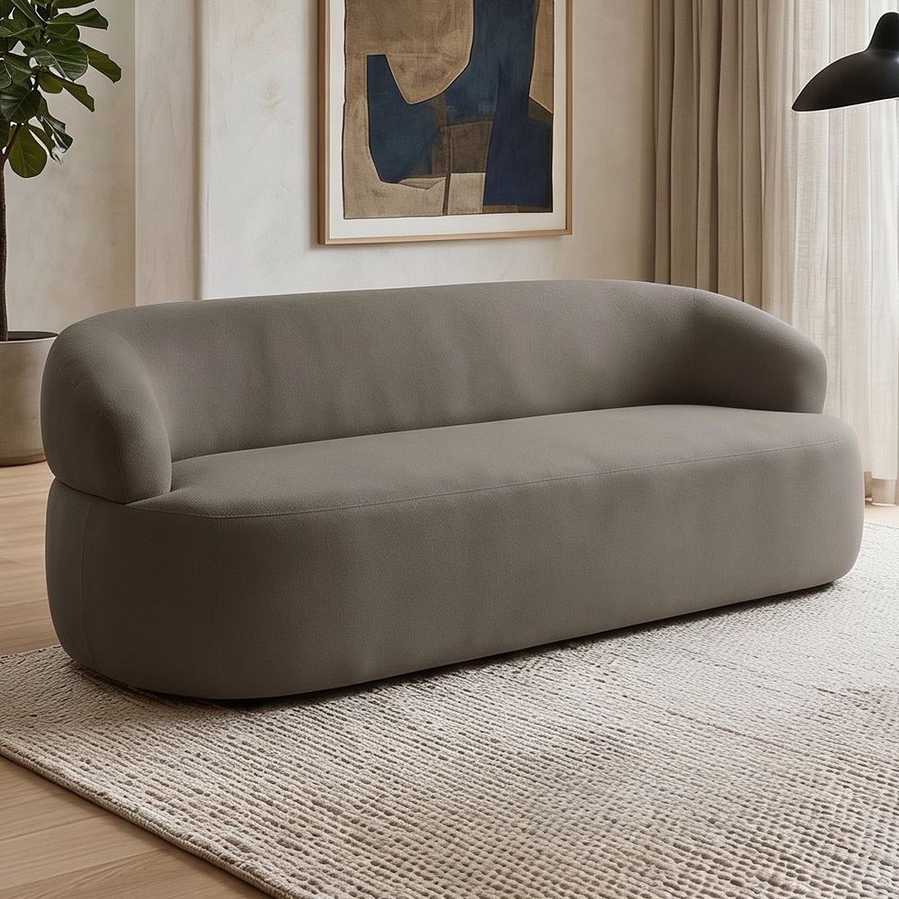 Sofá 2 Lugares Living Orgânico Sala de Estar 140cm Conka F05 Veludo Marrom - Mpozenato