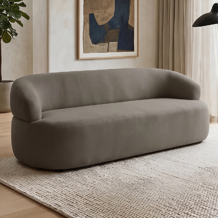 Sofá 2 Lugares Living Orgânico Sala de Estar 140cm Conka F05 Veludo Marrom - Mpozenato
