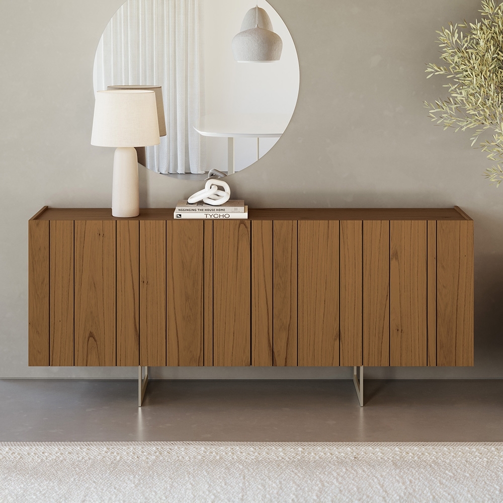 Buffet Aparador 180cm 4 Portas Lyon N02 Cinamomo/Champanhe - Mpozenato