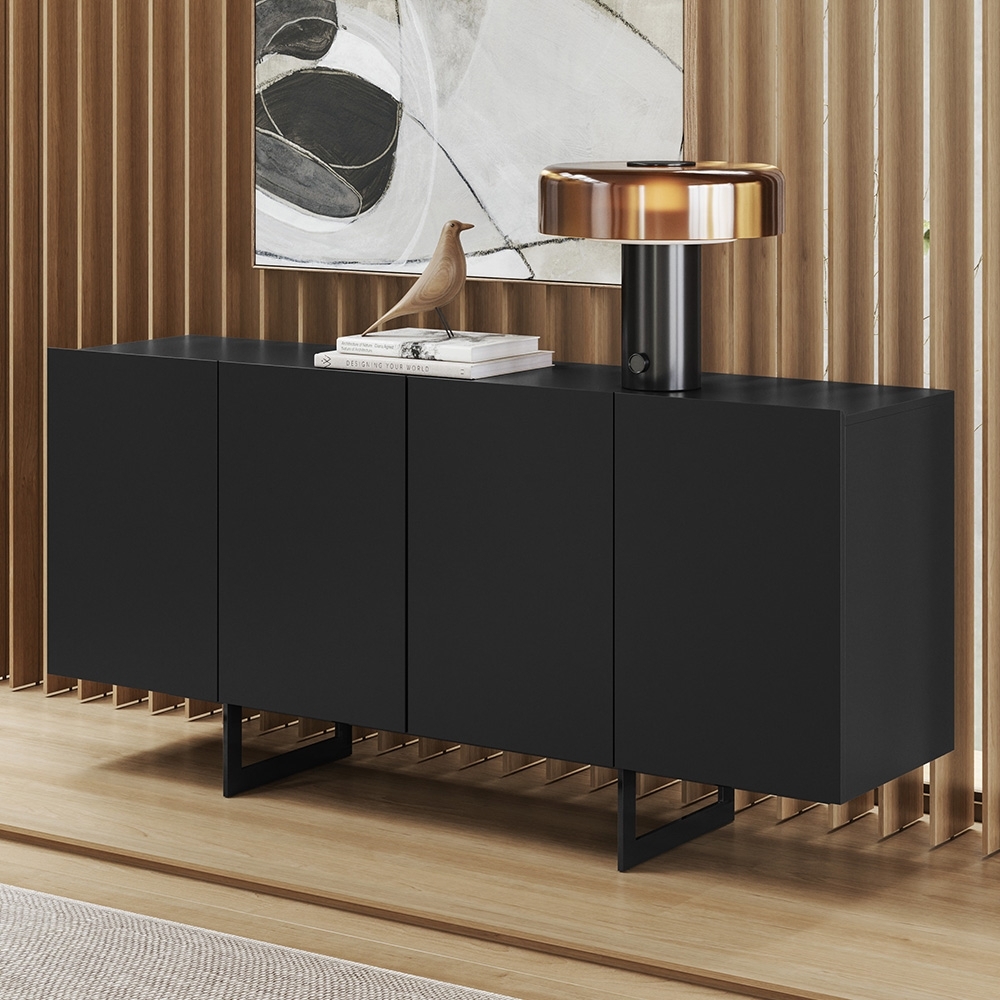 Buffet Aparador 160cm 4 Portas Melun N02 Preto - Mpozenato