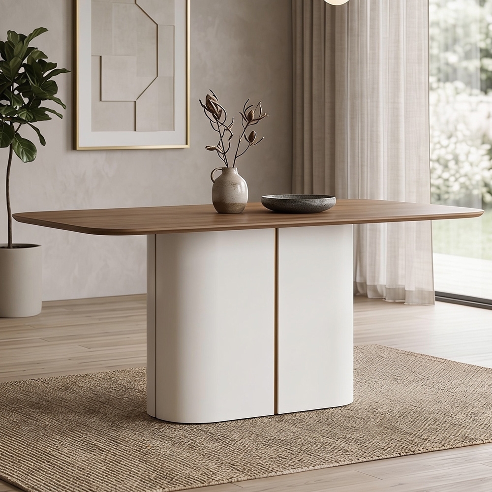 Mesa de Jantar 6 Lugares 160cm Lille N02 Off White/Cinamomo - Mpozenato