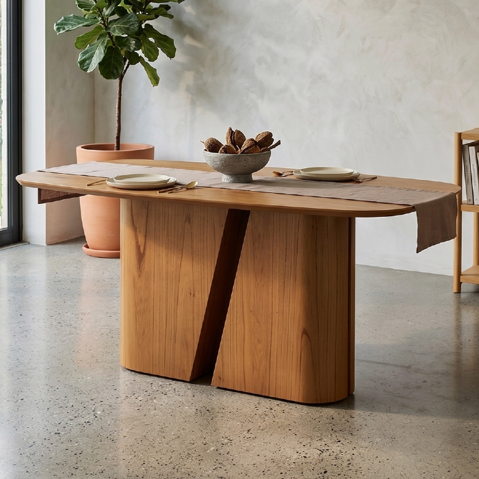 Mesa de Jantar 6 Lugares 200cm Arles N02 Cinamomo - Mpozenato