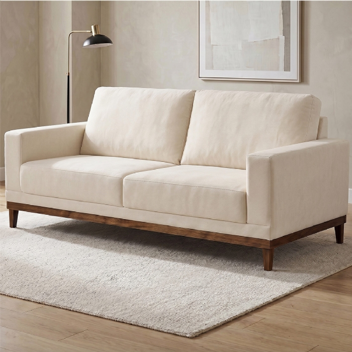 Sofá Living 180cm 3 Lugares Kayrós D05 Suede Bege - Mpozenato