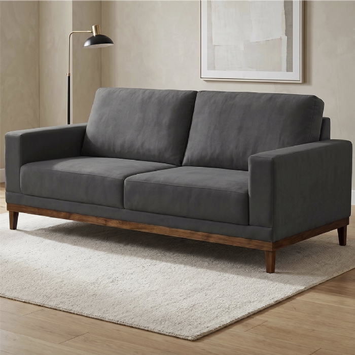 Sofá Living 180cm 3 Lugares Kayrós D05 Suede Cinza - Mpozenato