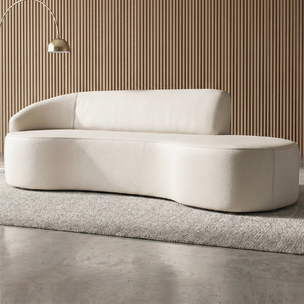 Sofá Living  4 Lugares 300cm Braço Esquerdo Mozart D06 Sintético Bege - Mpozenato