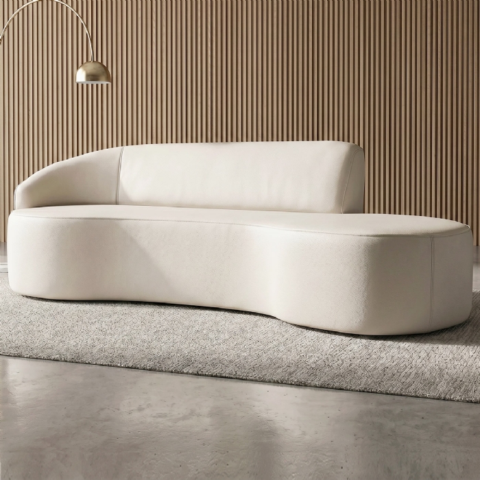 Sofá Living  4 Lugares 300cm Braço Esquerdo Mozart D06 Sintético Bege - Mpozenato