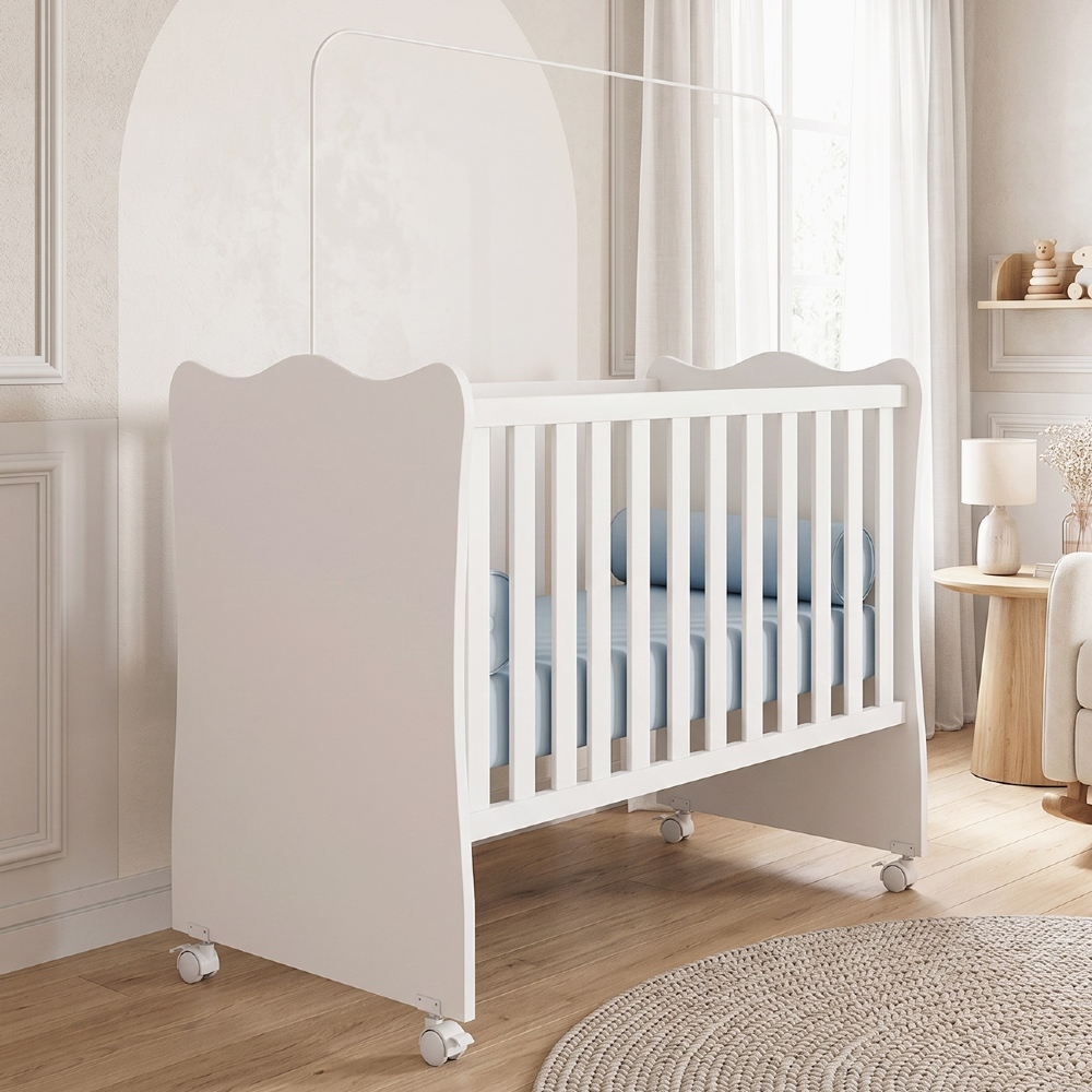 Berço Simples Para Colchão 130x60 Doce Sonho Branco - Qmovi