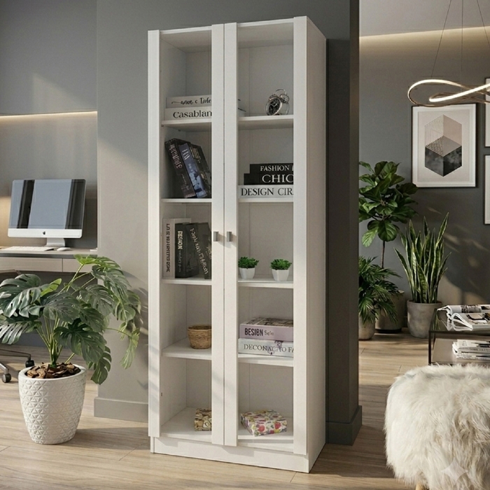 Armário com 04 prateleiras para Home Office ME4115 Branco - Tecno Mobili