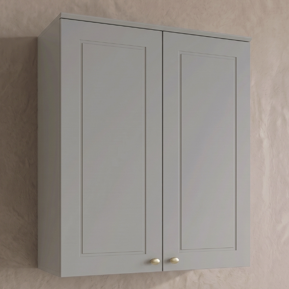 Armário de Cozinha Aéreo 80cm 2 Portas Americana Cinza - Henn