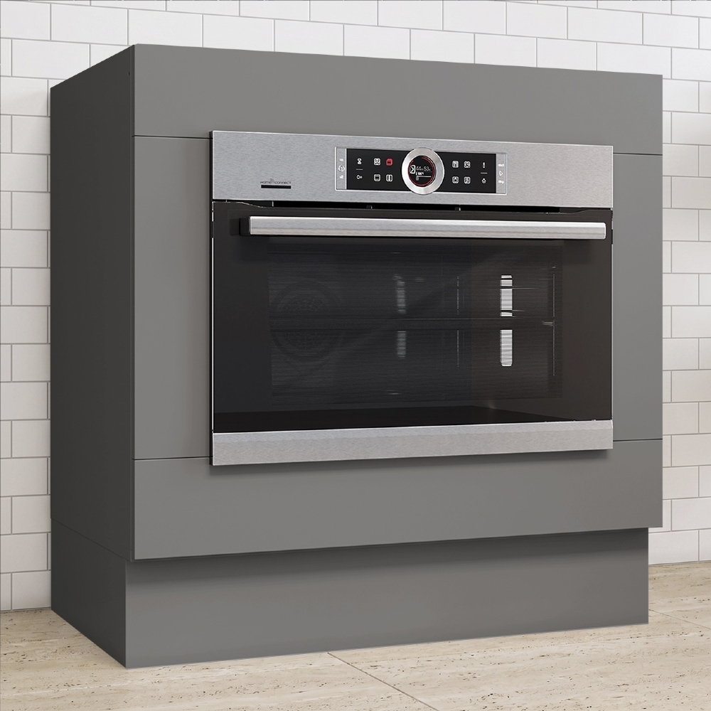 Balcão Cozinha 80cm Para Forno Elétrico Sem Tampo Americana Cinza - Henn