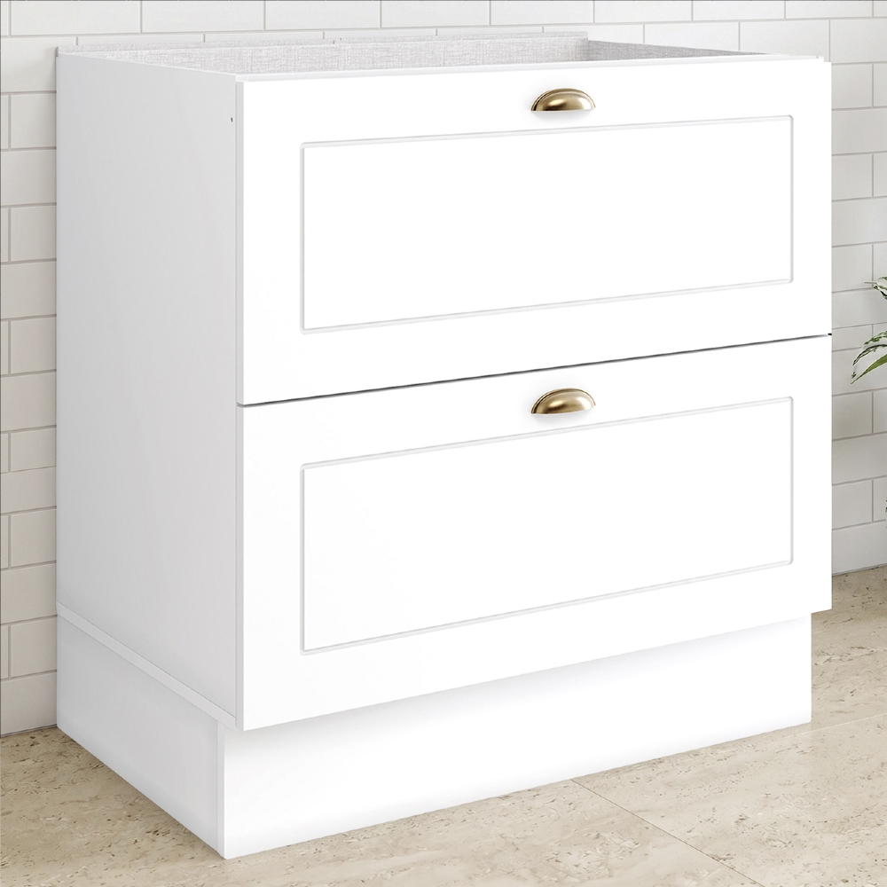 Balcão de Cozinha 80cm 2 Gavetas Sem Tampo Americana Branco - Henn