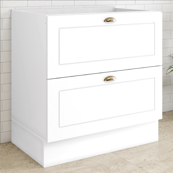 Balcão de Cozinha 80cm 2 Gavetas Sem Tampo Americana Branco - Henn