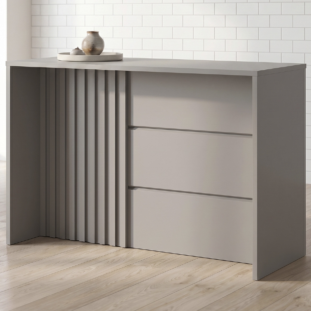 Bancada Para Cozinha Ilha 146cm Gourmet Americana Cinza - Henn
