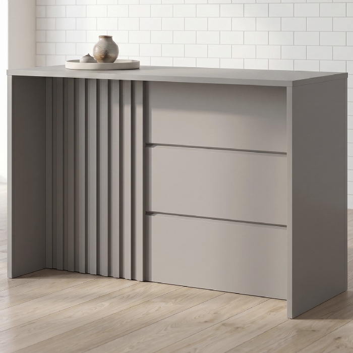 Bancada Para Cozinha Ilha 146cm Gourmet Americana Cinza - Henn