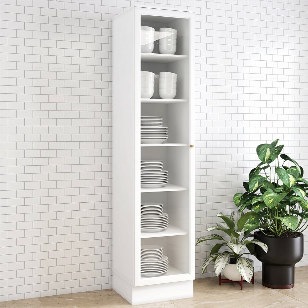 Cristaleira 1 Porta Vidro 50cm 100% MDF Americana Branco - Henn