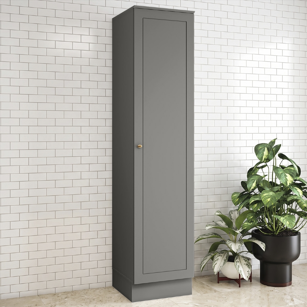 Paneleiro de Cozinha 50cm 1 Porta 100% MDF Americana Cinza - Henn