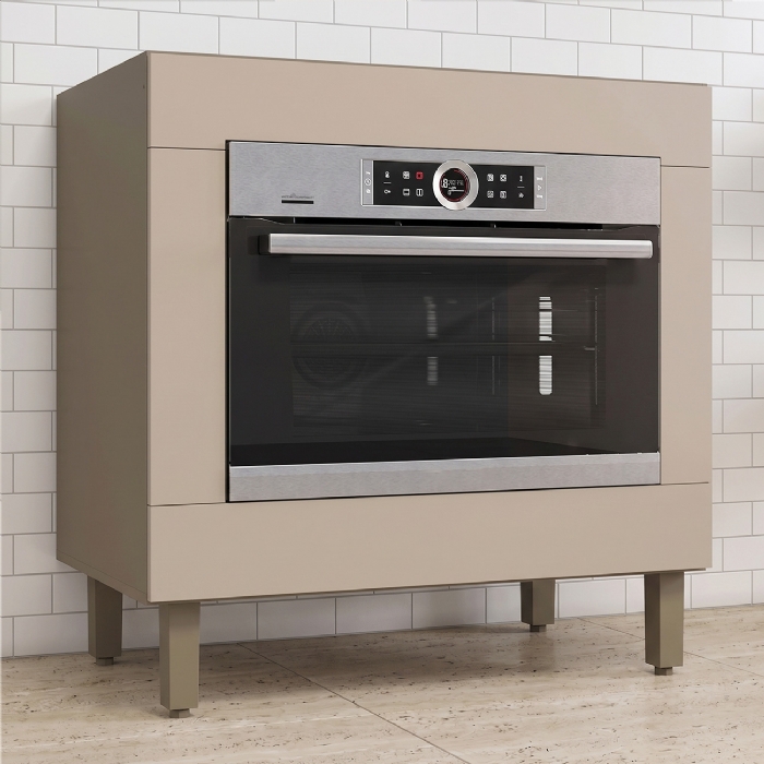 Balcão Cozinha 80cm Para Forno Elétrico Sem Tampo Connect Duna/Cristal - Henn