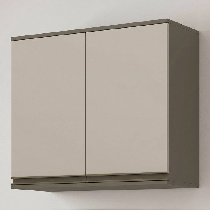 Armário de Cozinha Aéreo 80cm 2 Portas Connect Duna/Cristal - Henn