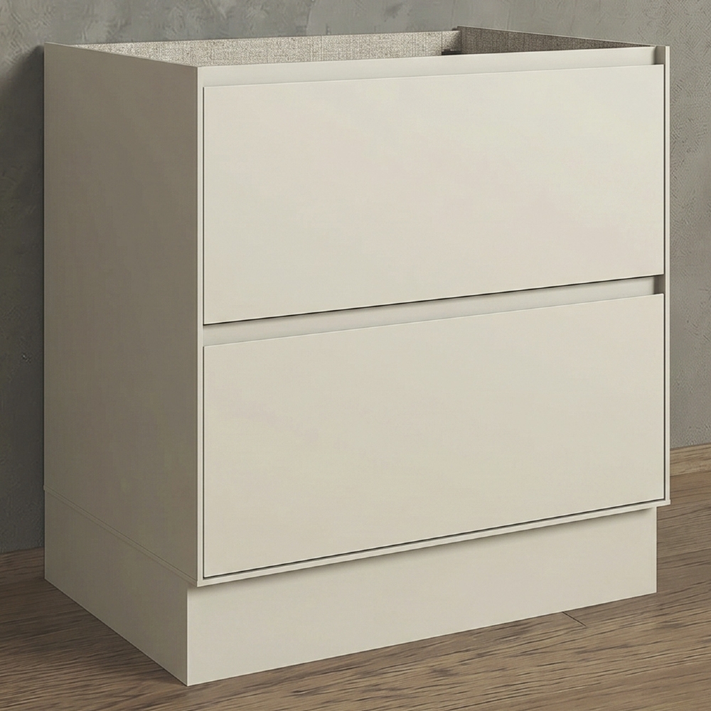 Balcão de Cozinha 80cm 2 Gavetas Sem Tampo Amalfi Areia H02 - Mpozenato