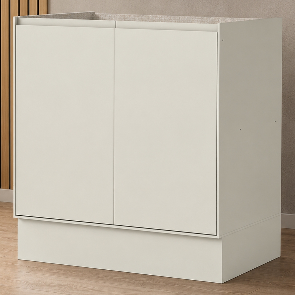 Balcão de Cozinha 80cm 2 Portas Sem Tampo Amalfi Areia H02 - Mpozenato
