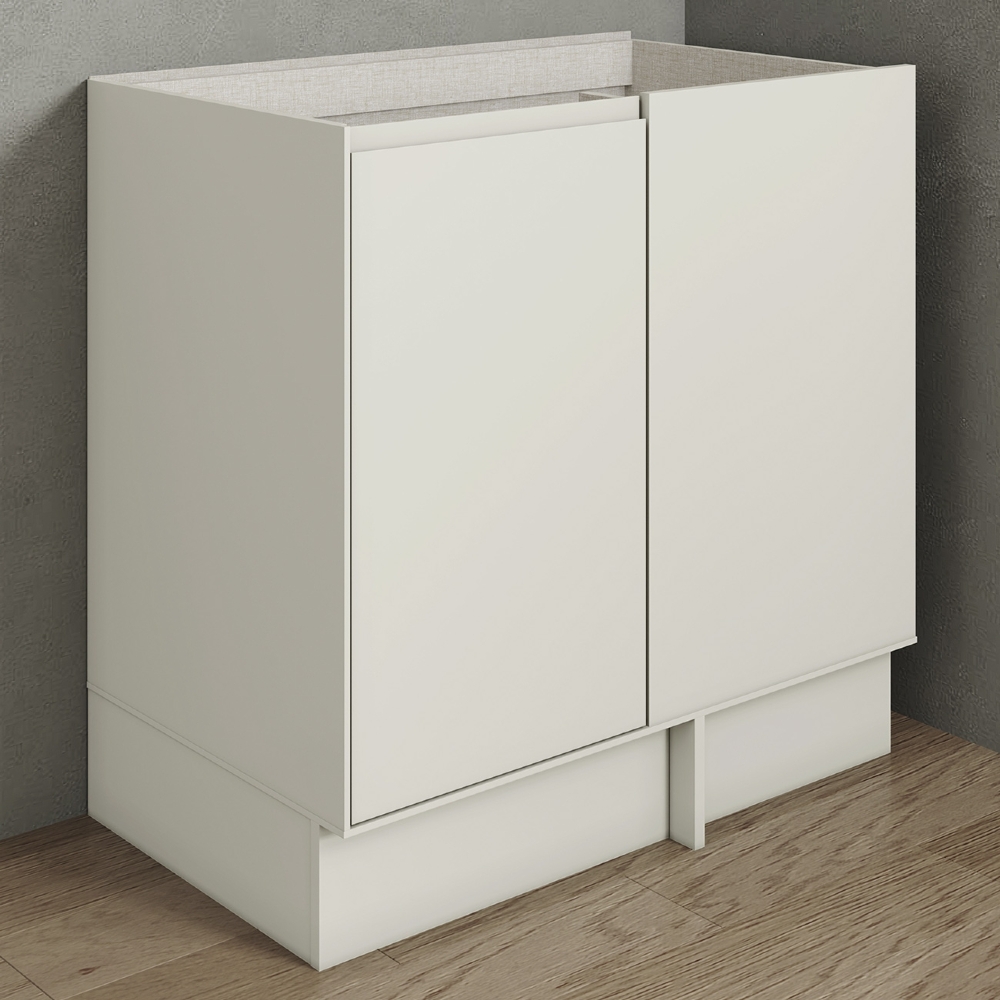 Balcão de Cozinha Canto Reto 84cm Sem Tampo Amalfi Areia H02 - Mpozenato