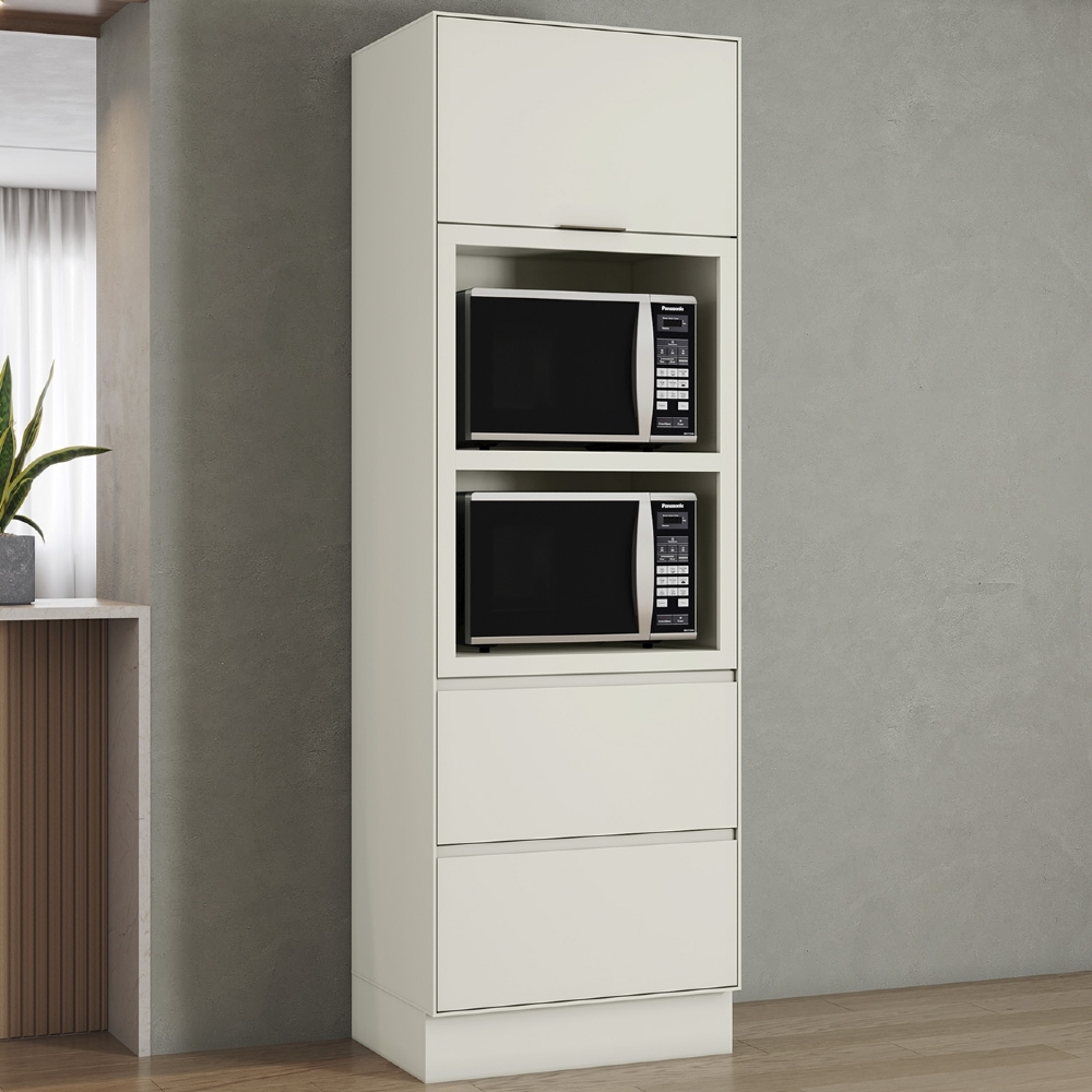 Paneleiro Torre Quente 72cm 2 Nichos Amalfi Areia H02 - Mpozenato