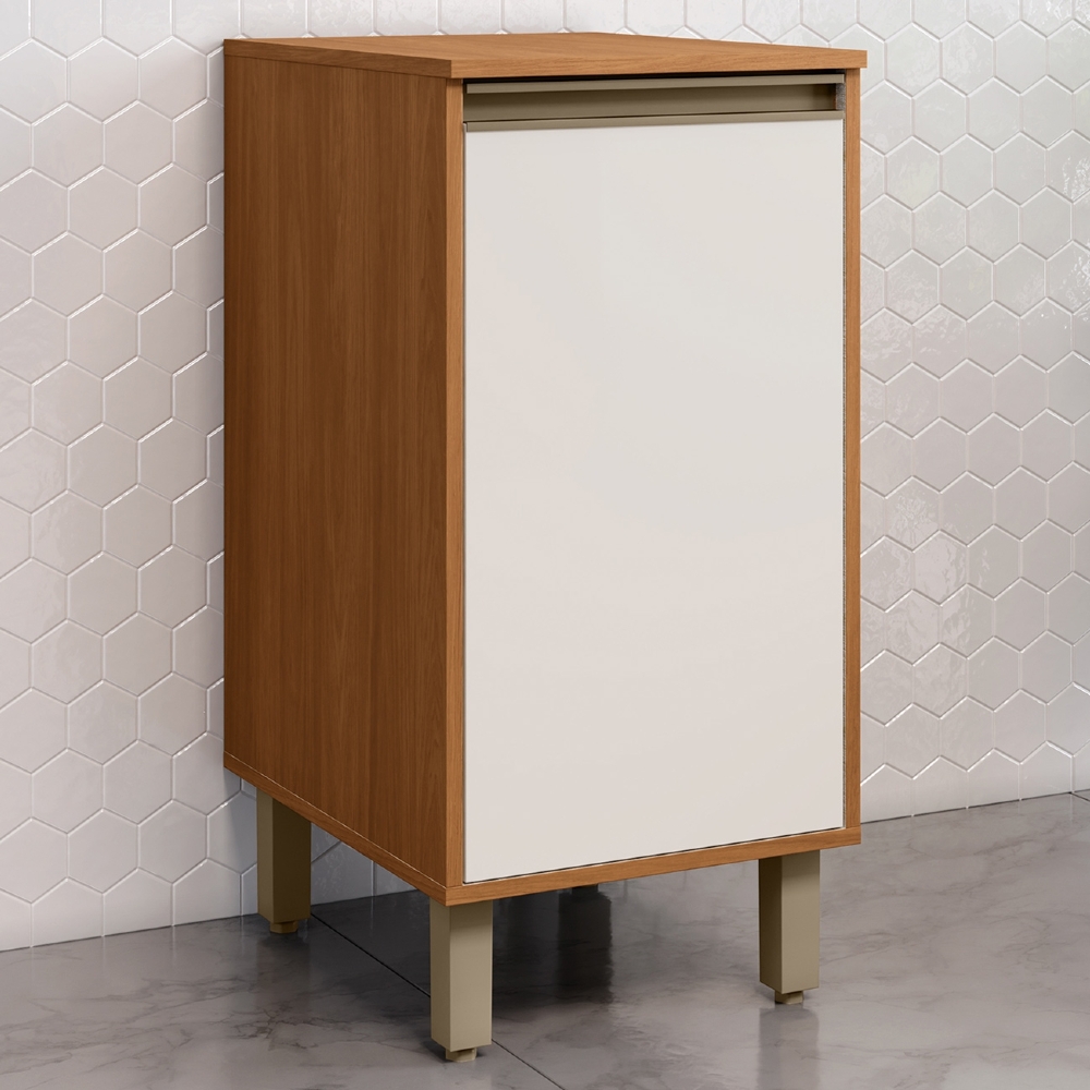 Balcão de Cozinha 40cm 1 Porta Versato Cinamomo/Off White H02 - Mpozenato